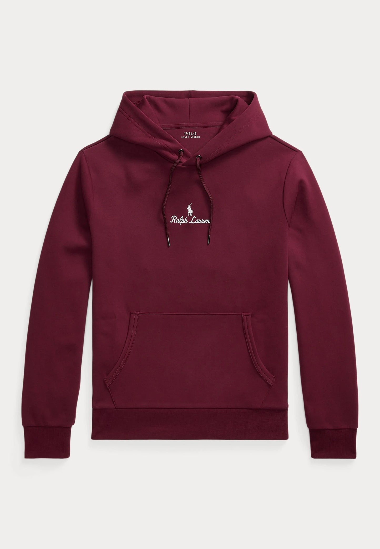 FELPA RALPH LAUREN CON CAPPUCCIO A MAGLIA DOPPIA BORDEAUX