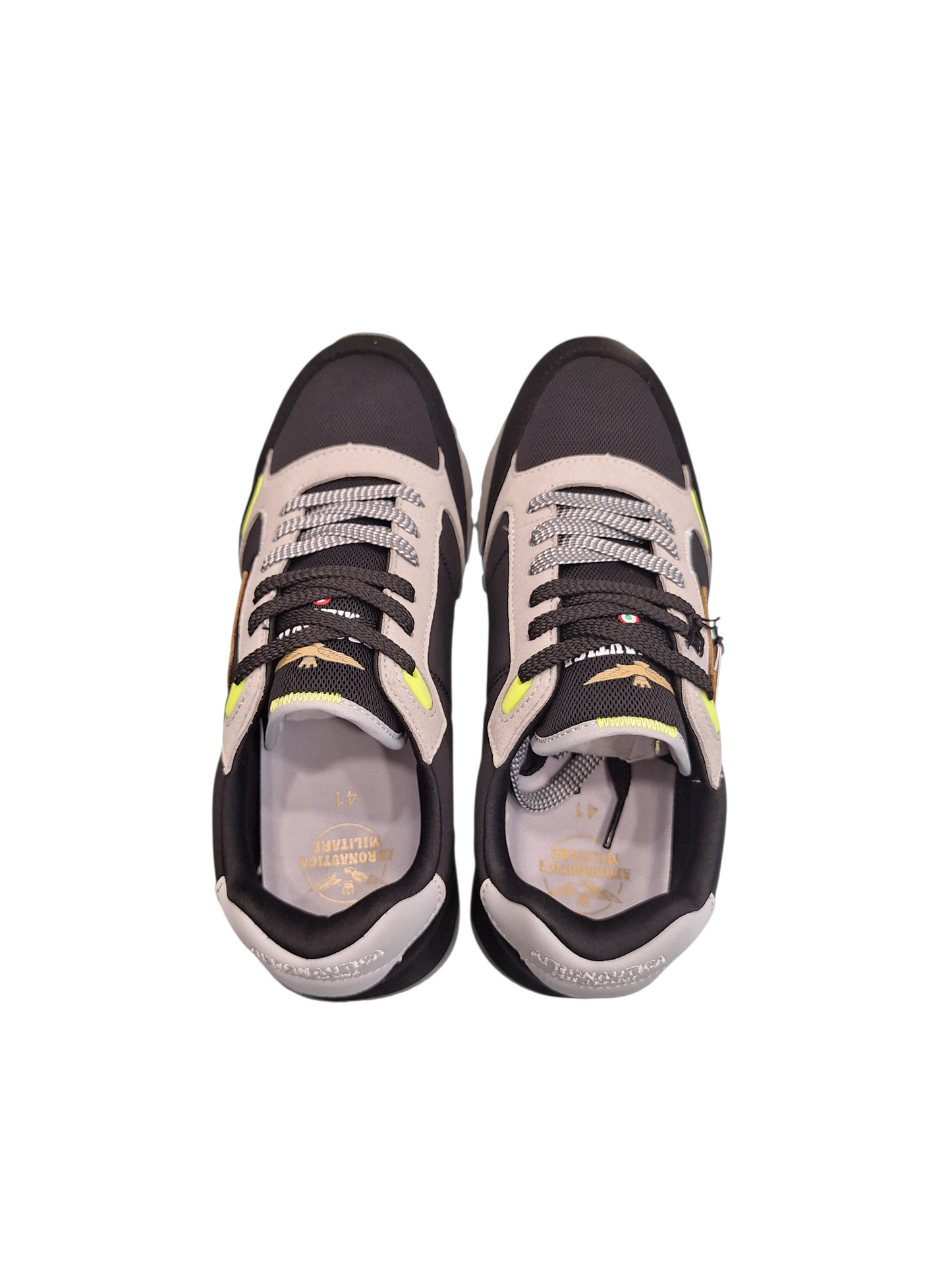 SCARPE UOMO AERONAUTICA MILITARE SNEAKERS RUNNIG FRECCE TRICOLORI NERO