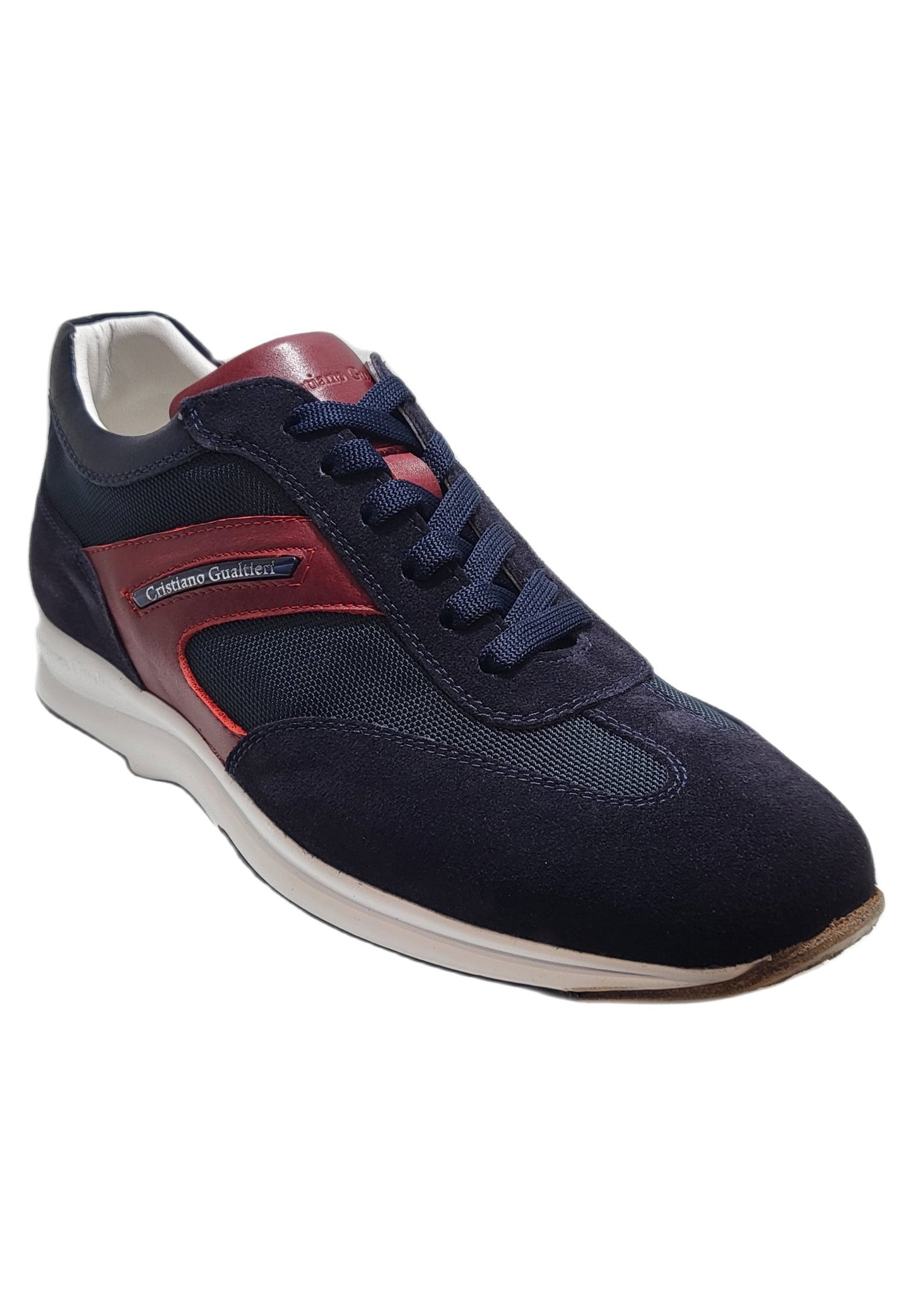 SCARPE CRISTIANO GUALTIERI BLU ROSSO CAMOSCIO