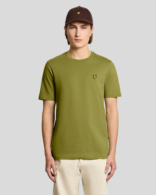 T-SHIRT LYLE & SCOTT MEZZA MANICA GIROCOLLO COTONE BASIC VERDE CHIARO