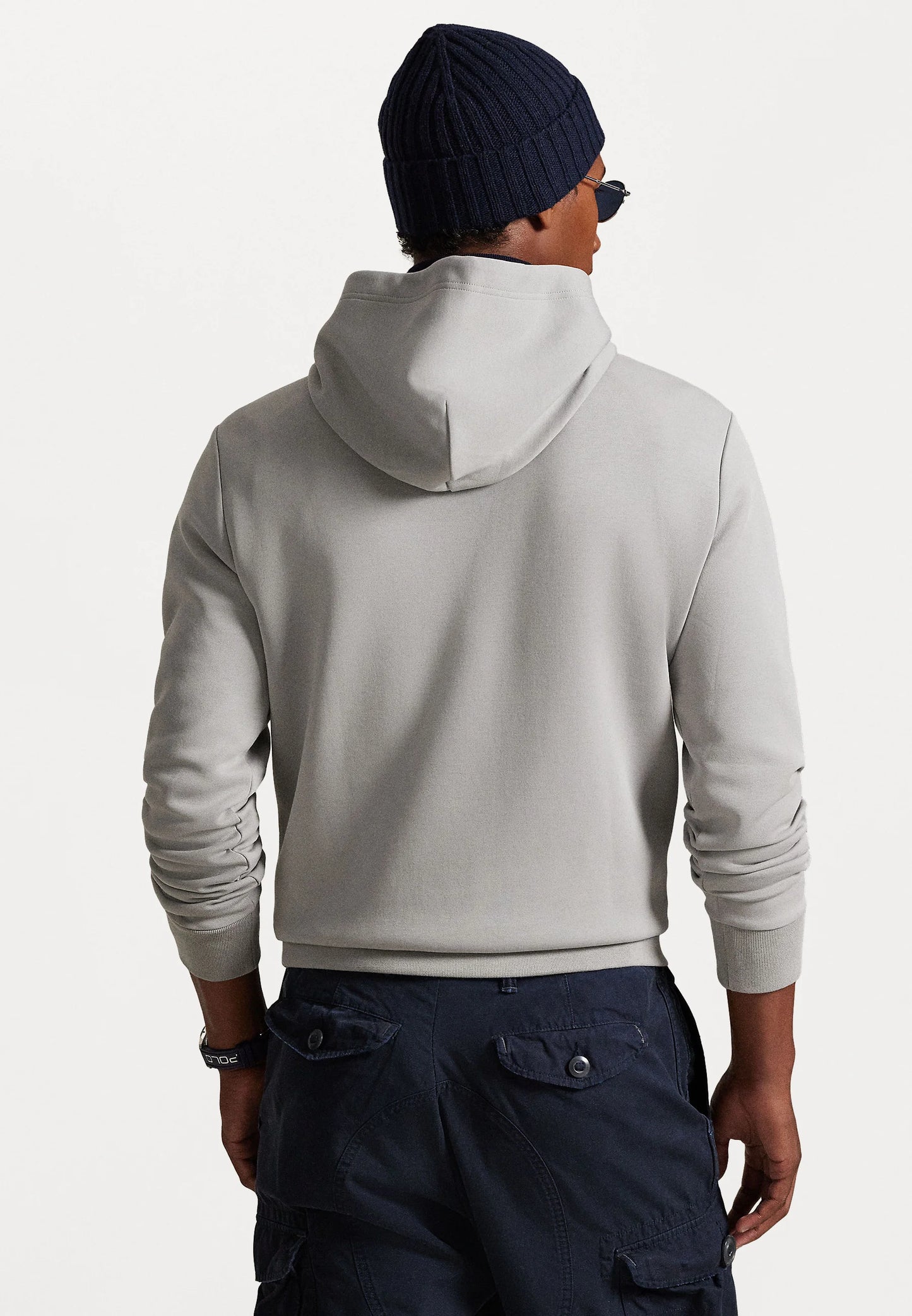 FELPA RALPH LAUREN CON CAPPUCCIO A MAGLIA DOPPIA GRIGIO