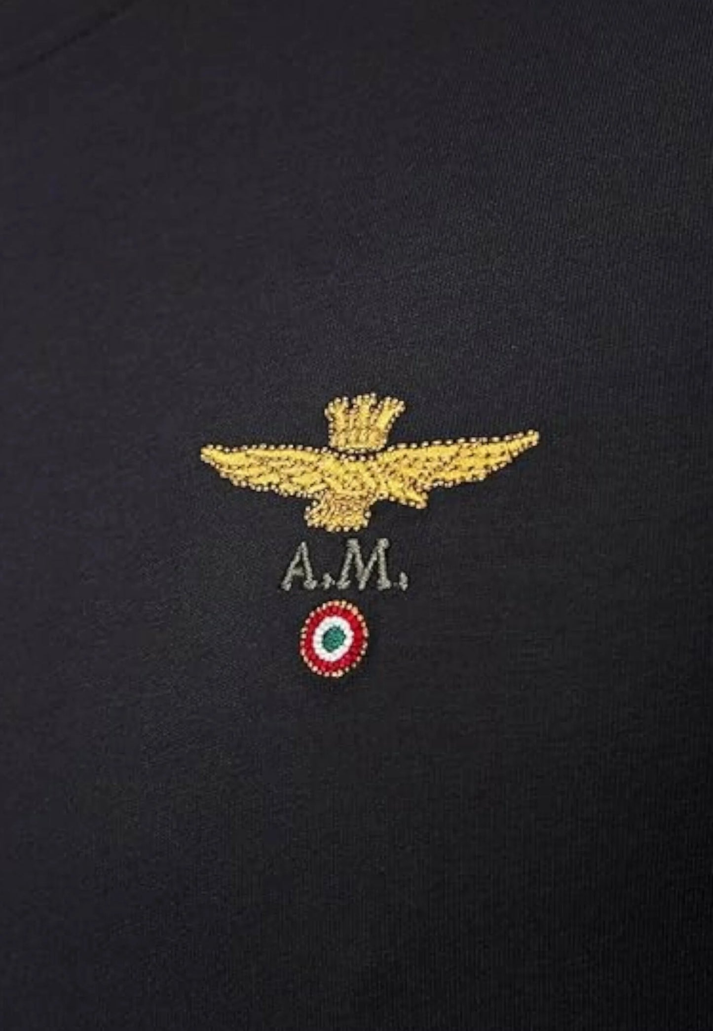 T-SHIRT UOMO AERONAUTICA MILITARE BASIC MEZZA MANICA NERO
