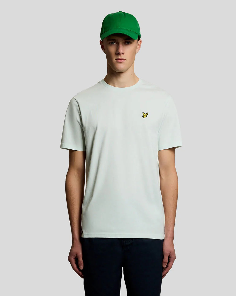 T-SHIRT LYLE & SCOTT MEZZA MANICA GIROCOLLO COTONE BASIC CELESTE