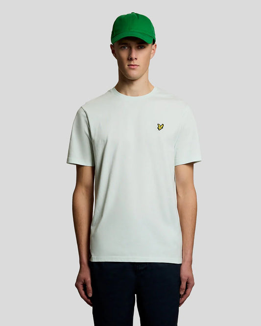 T-SHIRT LYLE & SCOTT MEZZA MANICA GIROCOLLO COTONE BASIC CELESTE