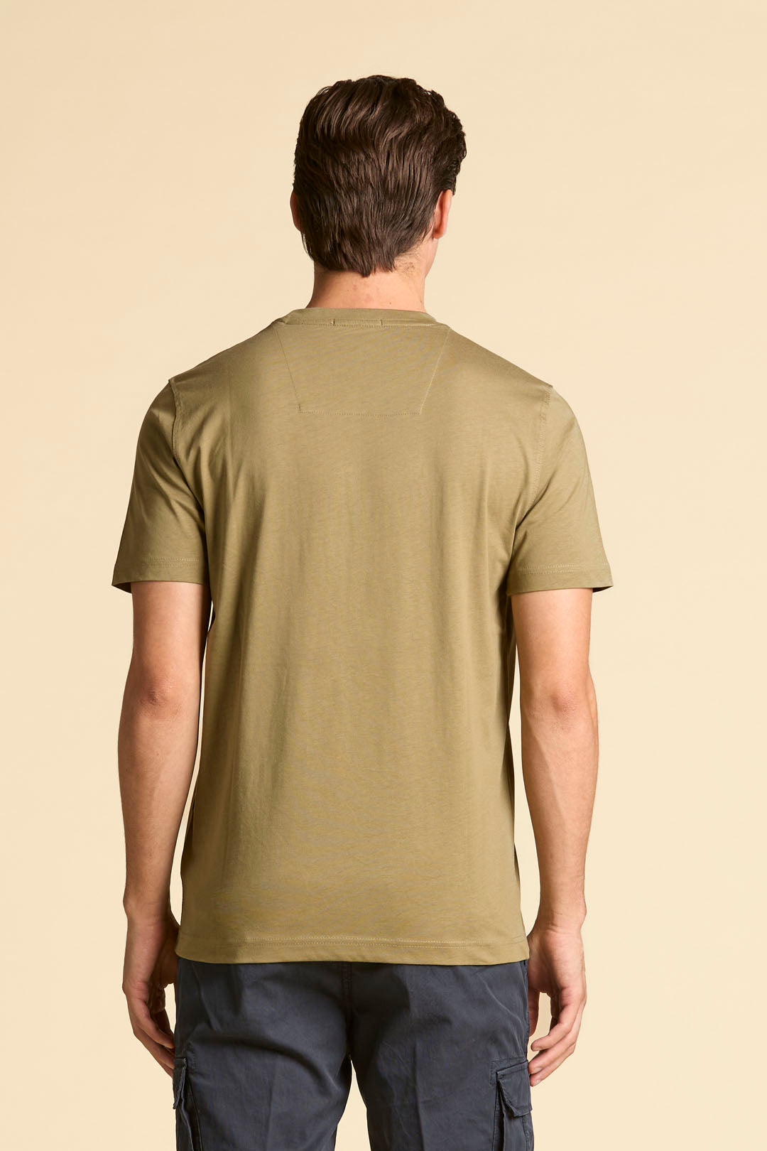T-SHIRT MANICA CORTA CON LOGO IN FELTRO AERONAUTICA MILITARE BEIGE