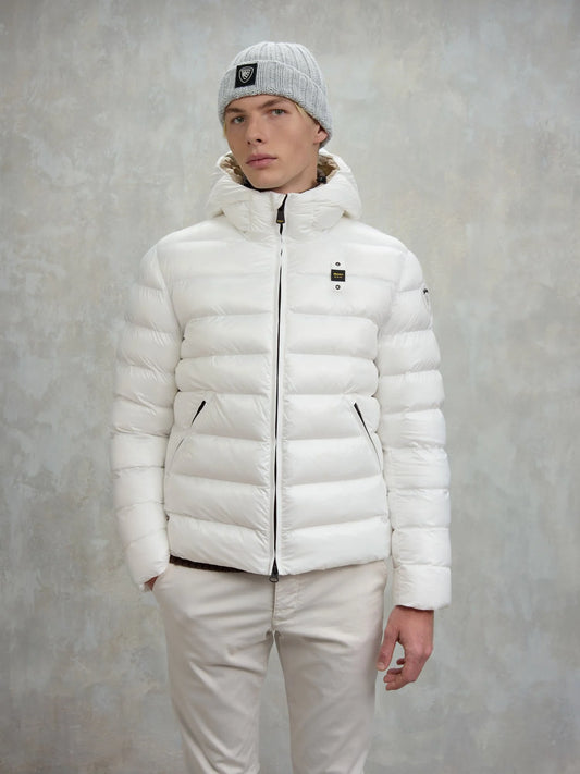 BLAUER GIUBBETTO UOMO IN NYLON ECO ADAMS 25WBLUC02079-A05958 BIANCO OTTICO 100