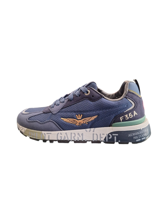 SCARPE AERONAUTICA MILITARE FRECCE TRICOLORI UOMO BLU PILOT