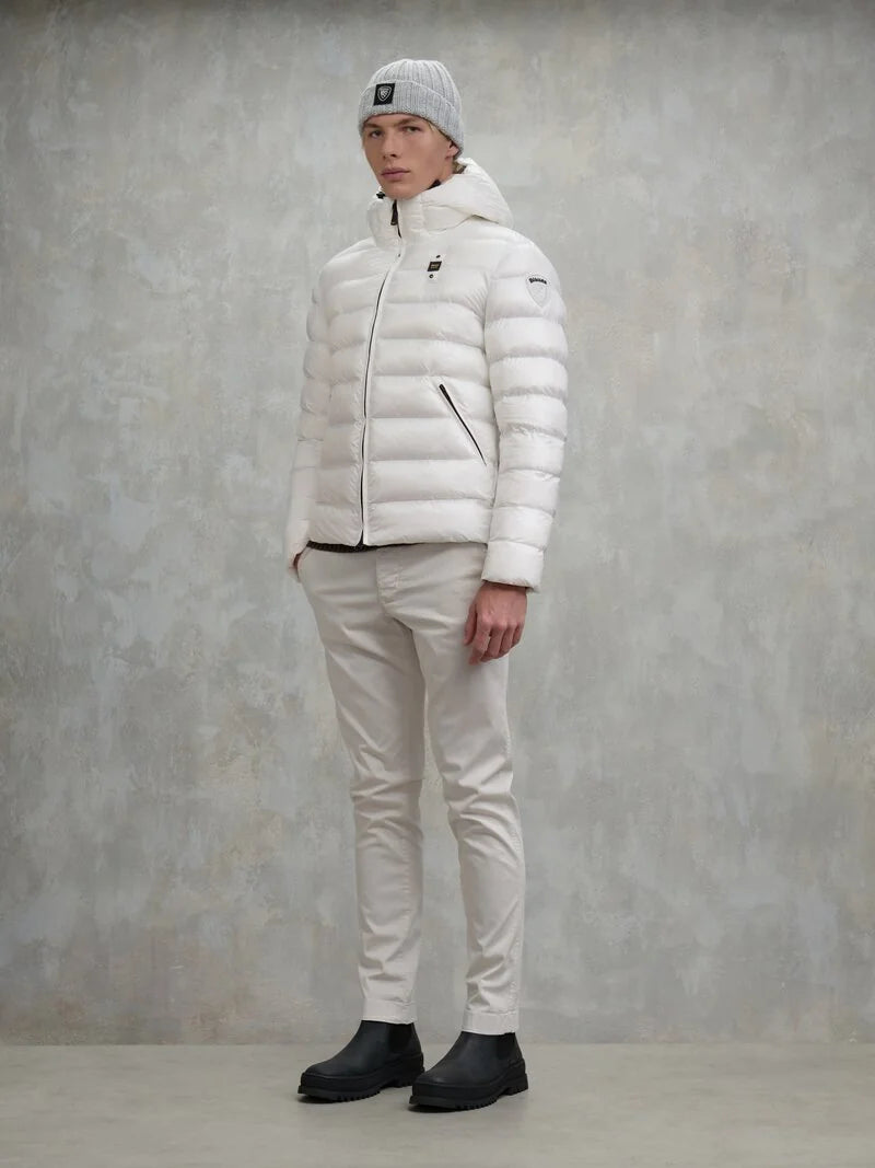 BLAUER GIUBBETTO UOMO IN NYLON ECO ADAMS 25WBLUC02079-A05958 BIANCO OTTICO 100