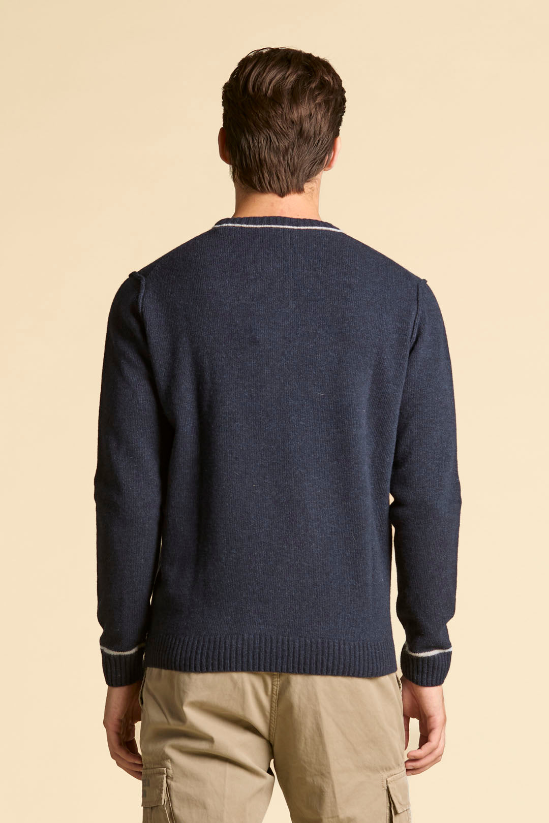MAGLIONE IN LANA CON LOGO JACQUARD AERONAUTICA MILITARE BLU