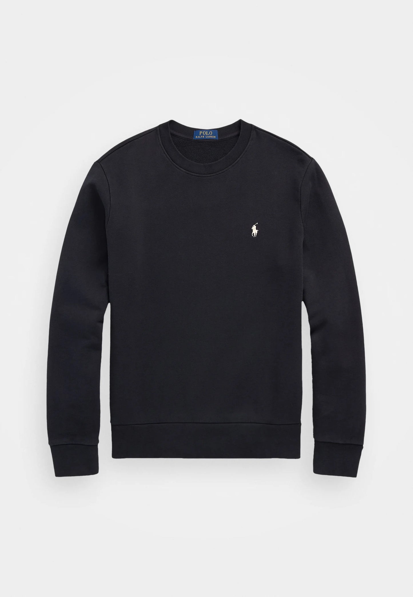 FELPA RALPH LAUREN LOOPBACK IN COTONE GIROCOLLO NERO