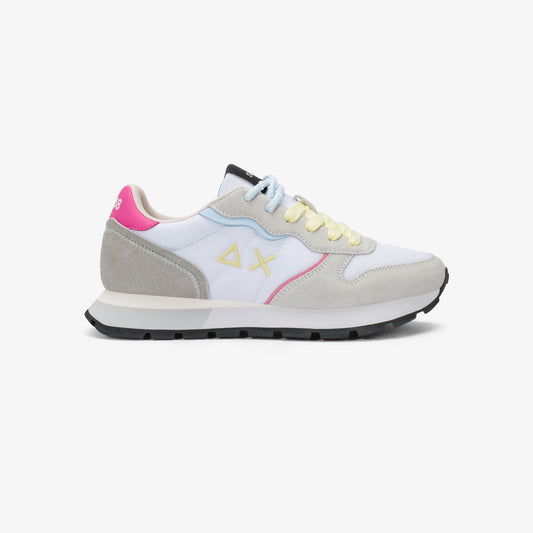 SUN 68 SCARPE Sneaker Ally Color Explosion in suede e nylon bianco