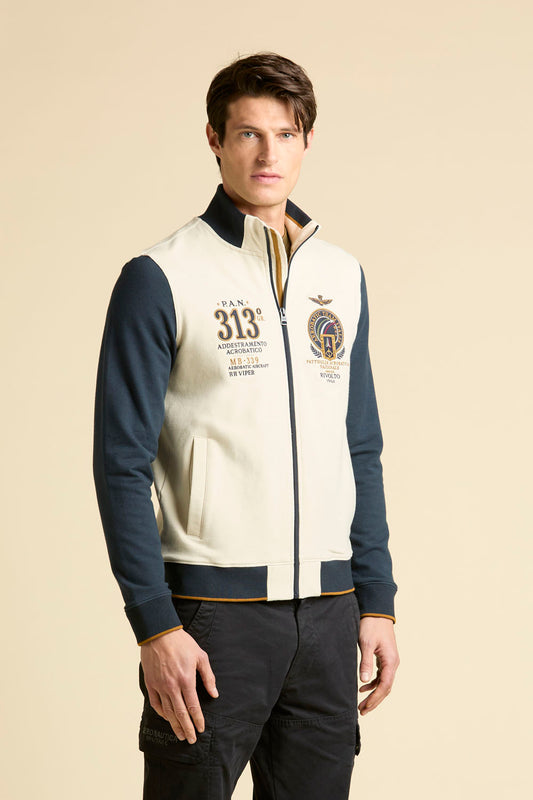 Felpa AERONAUTICA MILITARE full-zip ricamata Frecce Tricolori