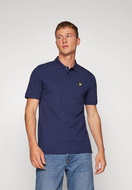 POLO LYLE & SCOTT UOMO COTONE PIQUE' BLU