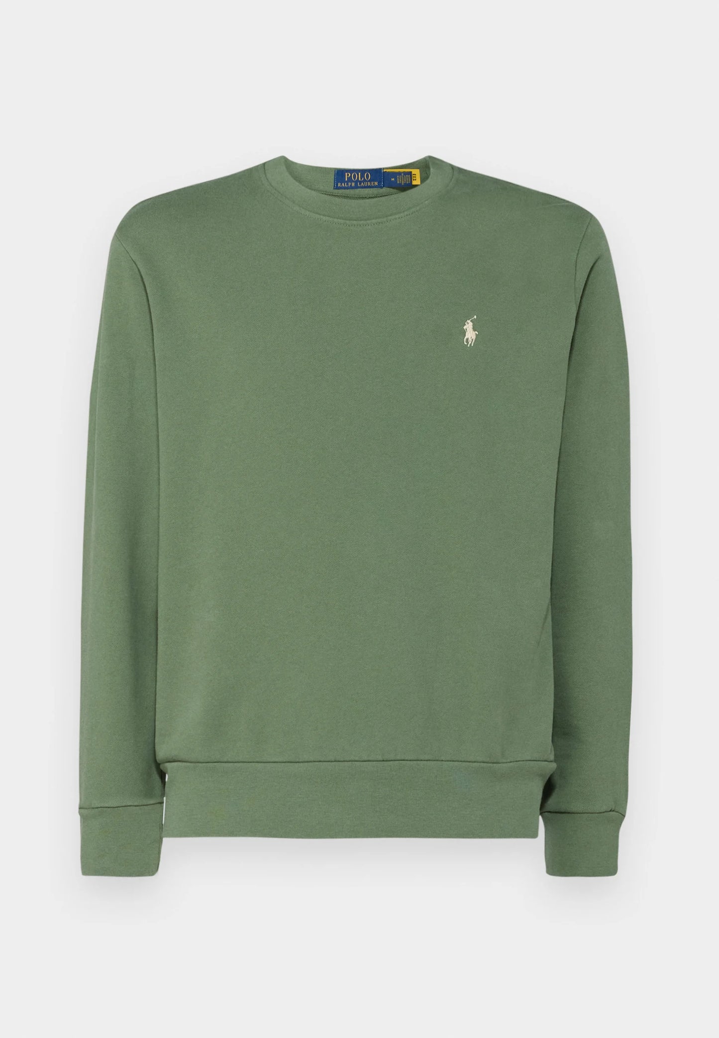 FELPA RALPH LAUREN LOOPBACK IN COTONE GIROCOLLO VERDE CHIARO