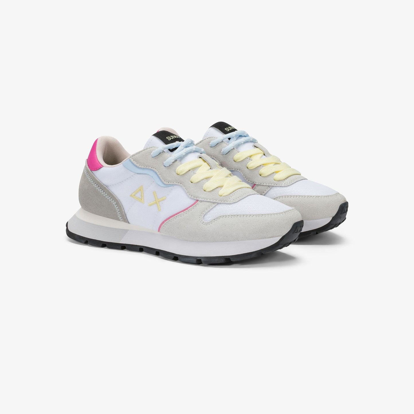 SUN 68 SCARPE Sneaker Ally Color Explosion in suede e nylon bianco