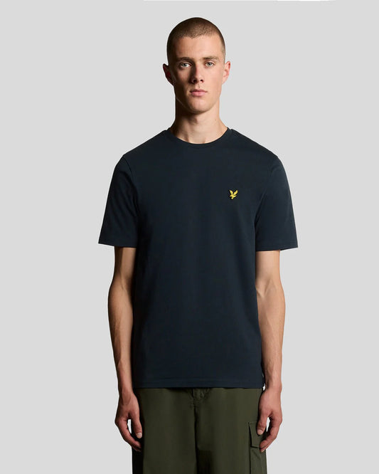 T-SHIRT LYLE & SCOTT MEZZA MANICA GIROCOLLO COTONE BASIC BLU SCURO