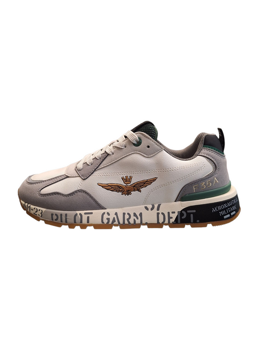 SCARPE AERONAUTICA MILITARE FRECCE TRICOLORI UOMO BIANCA PILOT