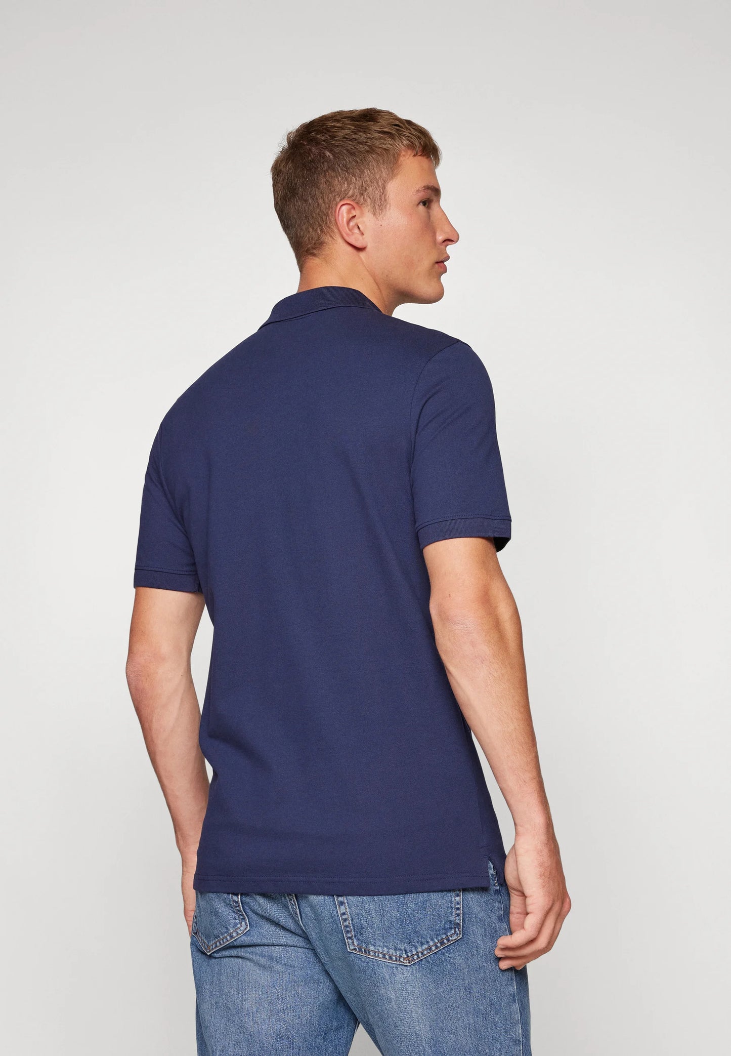 POLO LYLE & SCOTT UOMO COTONE PIQUE' BLU