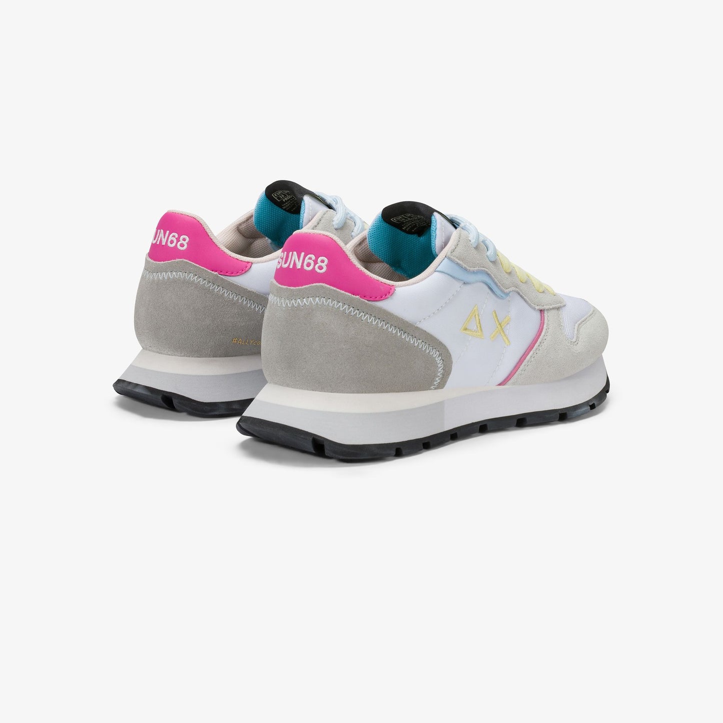 SUN 68 SCARPE Sneaker Ally Color Explosion in suede e nylon bianco