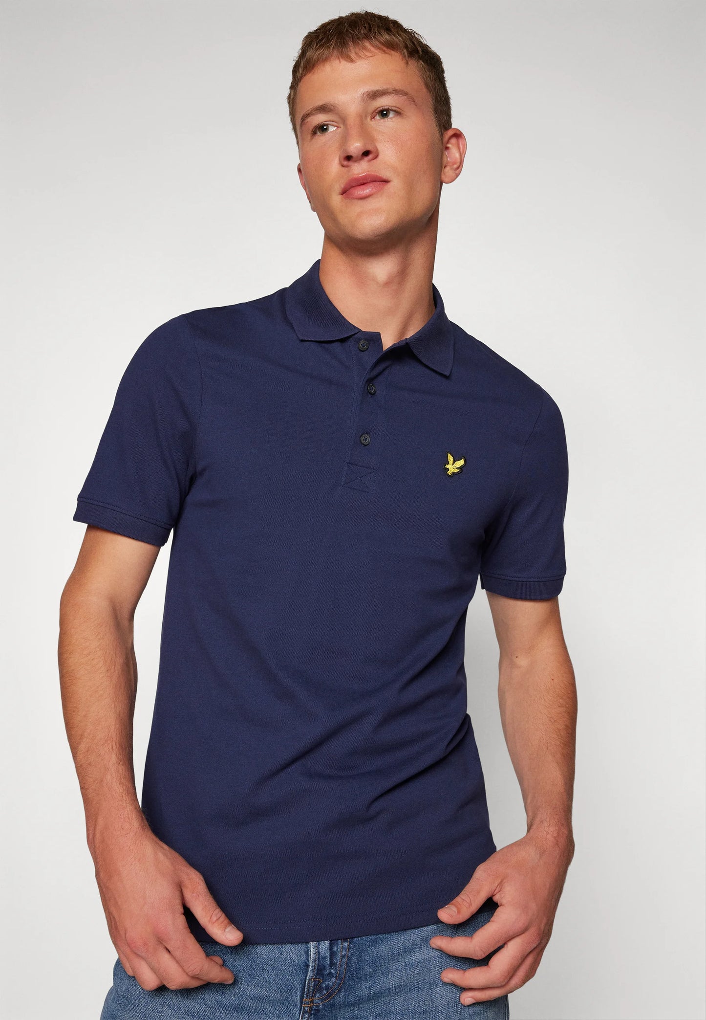 POLO LYLE & SCOTT UOMO COTONE PIQUE' BLU