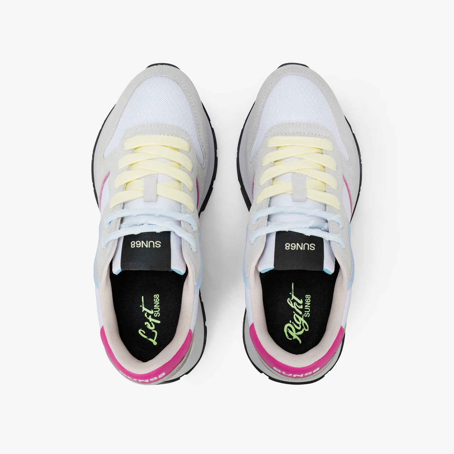 SUN 68 SCARPE Sneaker Ally Color Explosion in suede e nylon bianco
