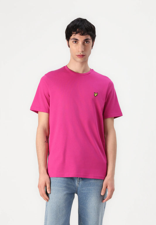 T-SHIRT LYLE & SCOTT MEZZA MANICA GIROCOLLO COTONE BASIC ROSA