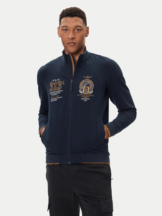 Felpa AERONAUTICA MILITARE full-zip ricamata Frecce Tricolori