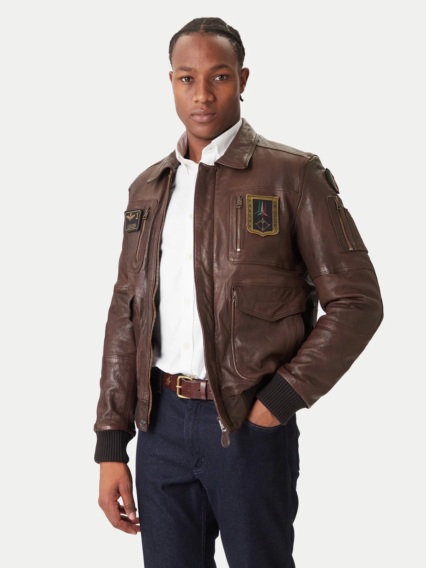 Giubbino Pilot AERONAUTICA MILITARE in vera pelle Frecce Tricolori 252PN0846U100839