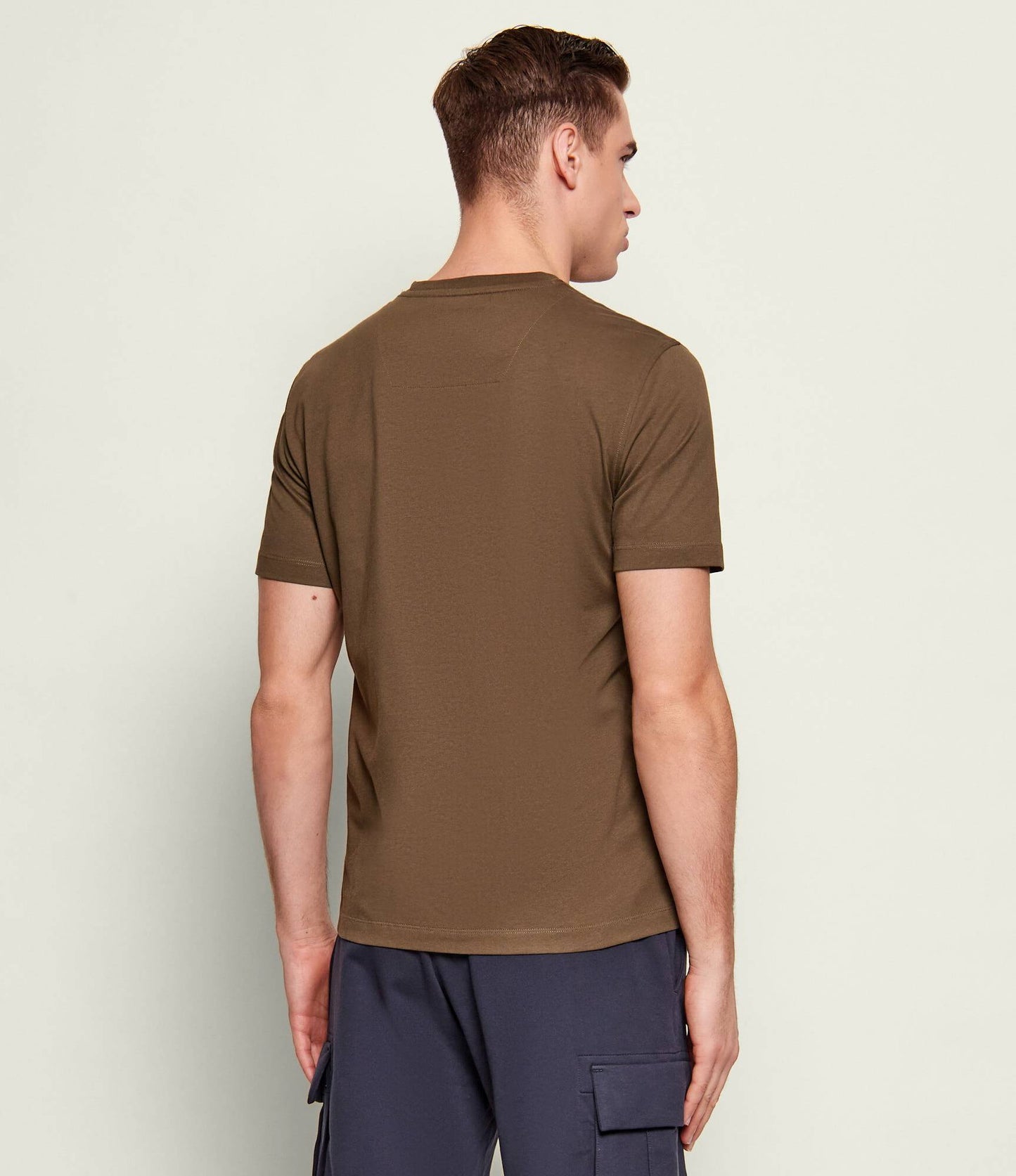 T-SHIRT UOMO AERONAUTICA MILITARE BASIC MEZZA MANICA MARRONE