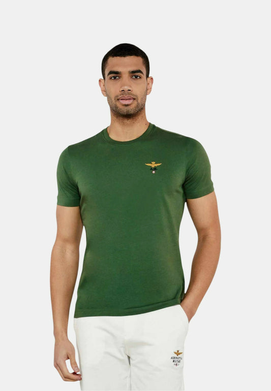 T-SHIRT UOMO AERONAUTICA MILITARE BASIC MEZZA MANICA VERDE