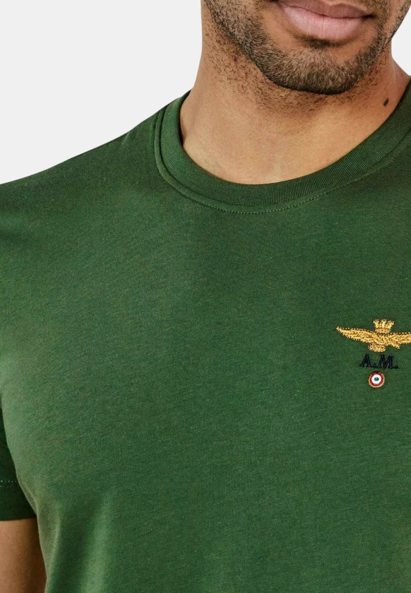 T-SHIRT UOMO AERONAUTICA MILITARE BASIC MEZZA MANICA VERDE