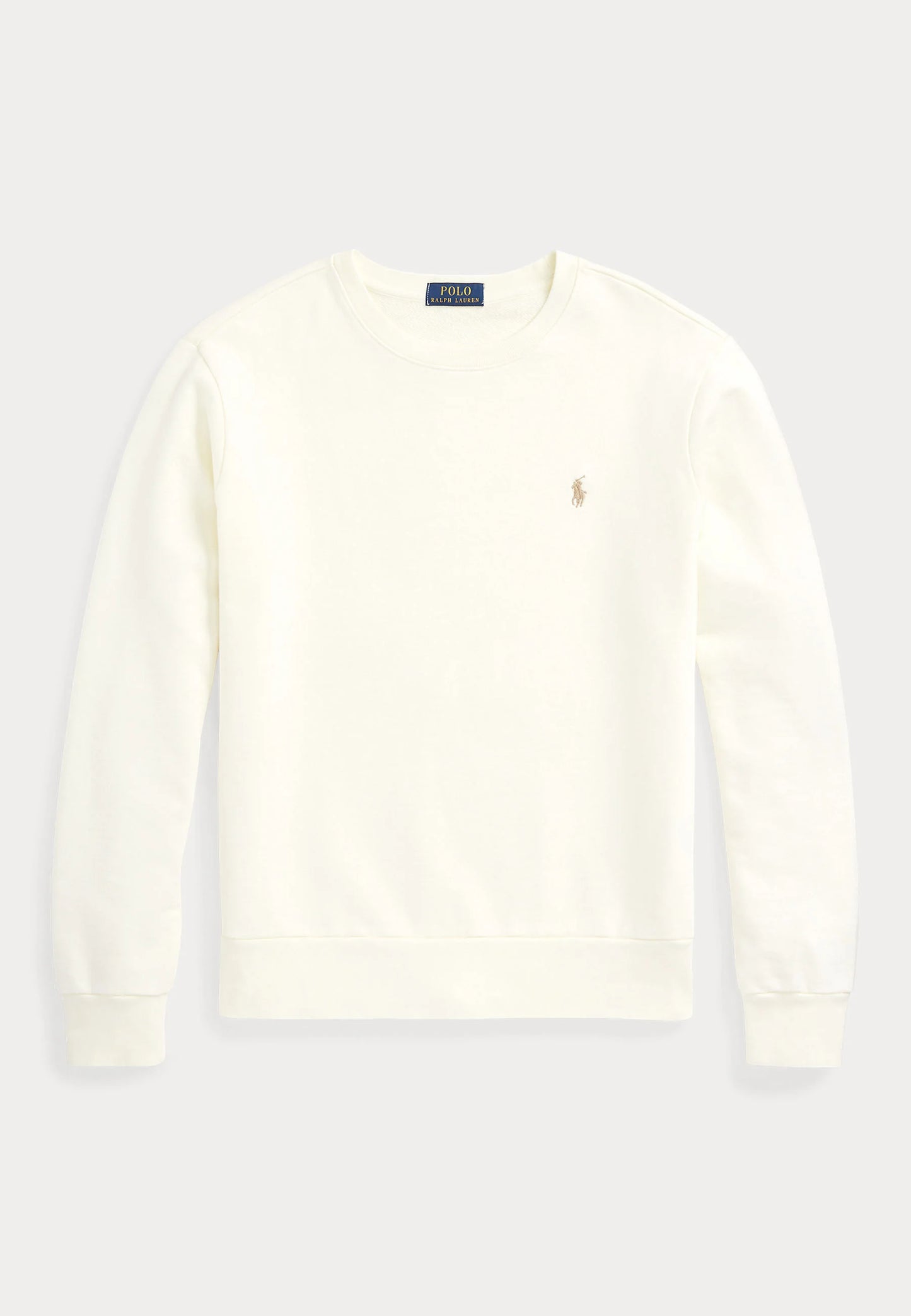 FELPA RALPH LAUREN LOOPBACK IN COTONE GIROCOLLO BEIGE