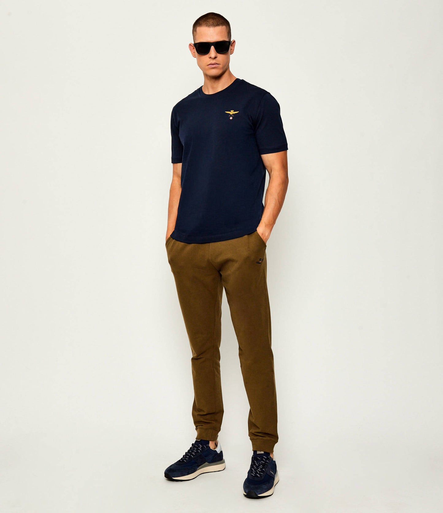 T-SHIRT UOMO AERONAUTICA MILITARE BASIC MEZZA MANICA BLU