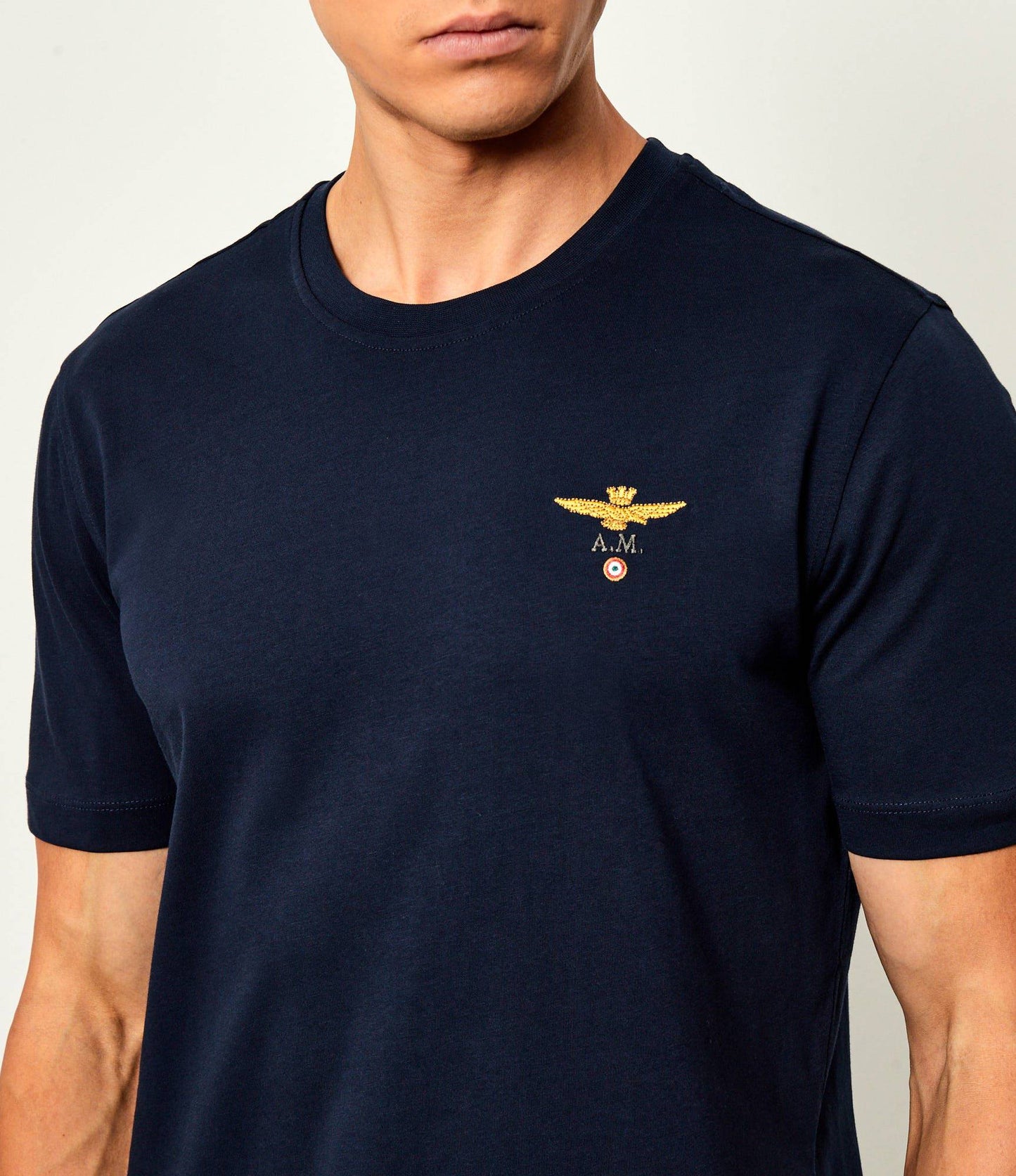T-SHIRT UOMO AERONAUTICA MILITARE BASIC MEZZA MANICA BLU