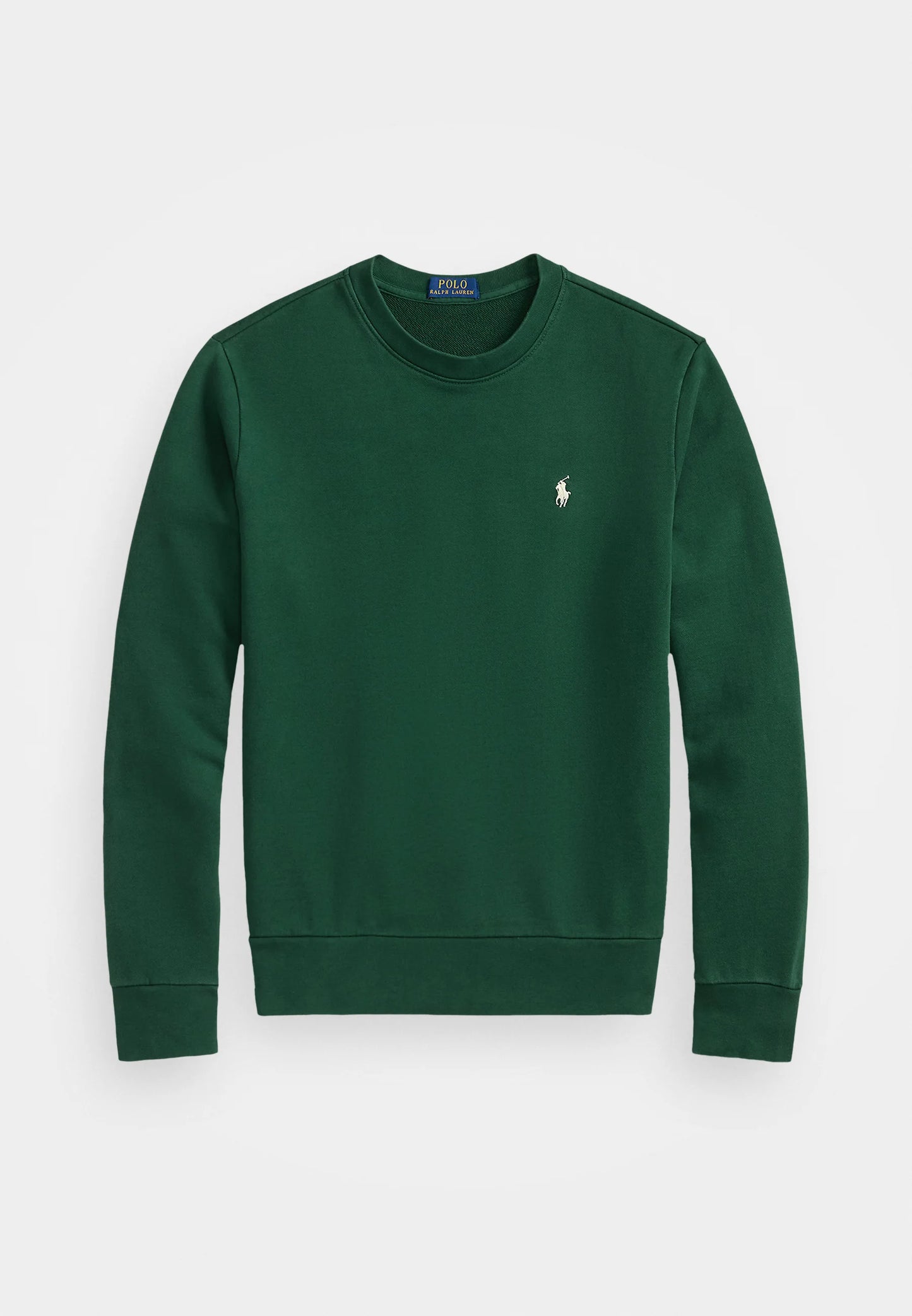 FELPA RALPH LAUREN LOOPBACK IN COTONE GIROCOLLO VERDE PINO