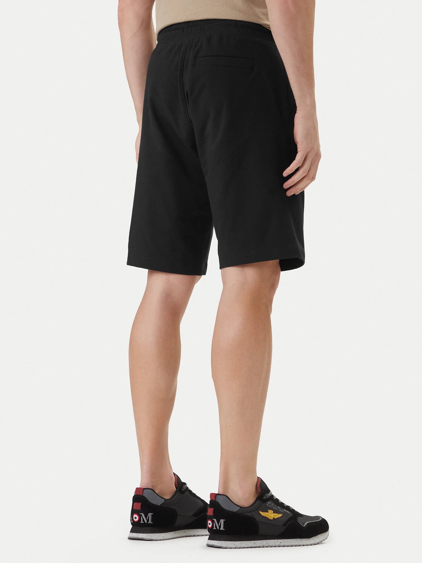 BERMUDA SHORTS UOMO AERONAUTICA MILITARE IN COTONE BIANCO NERO
