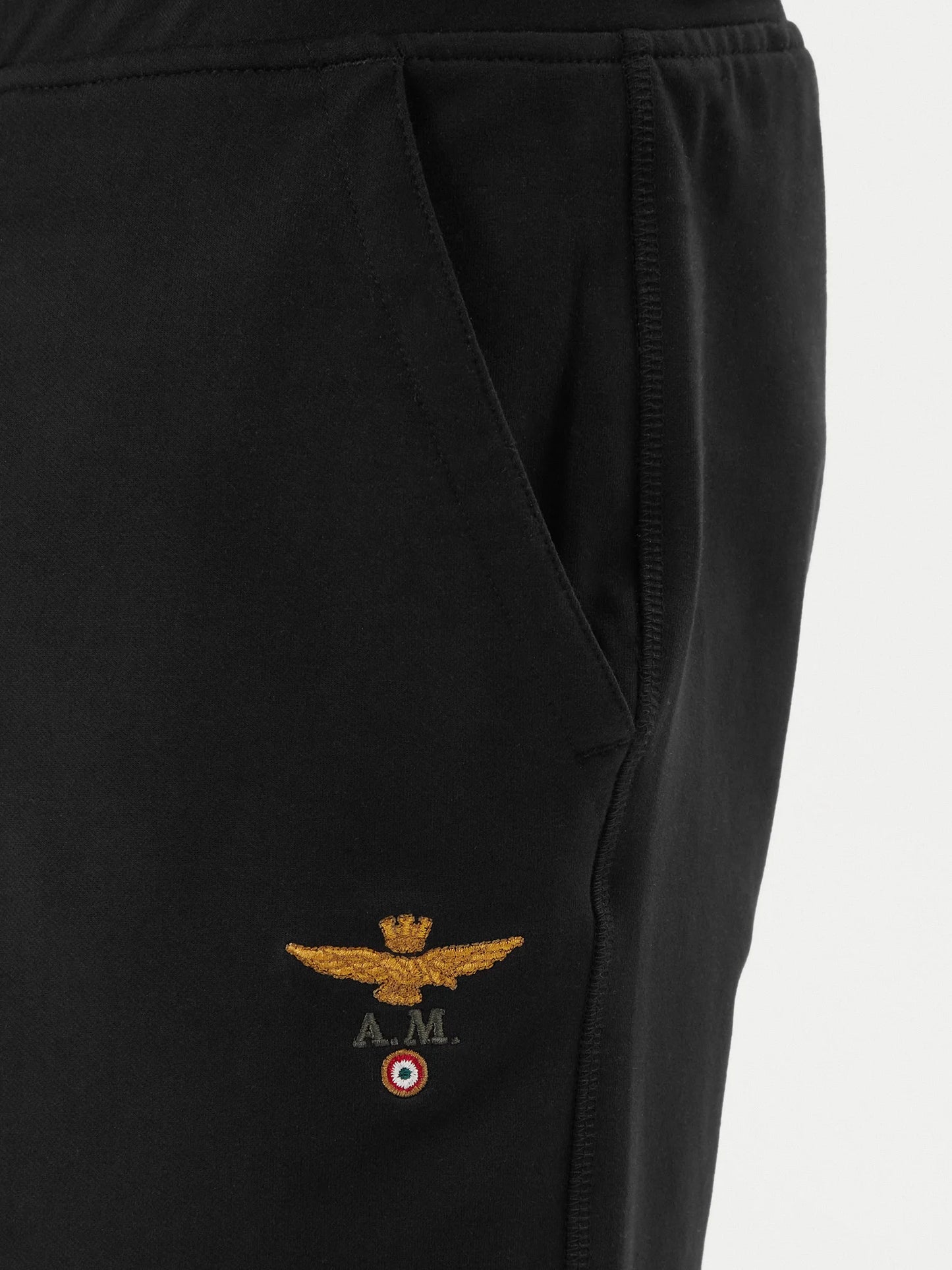 BERMUDA SHORTS UOMO AERONAUTICA MILITARE IN COTONE BIANCO NERO