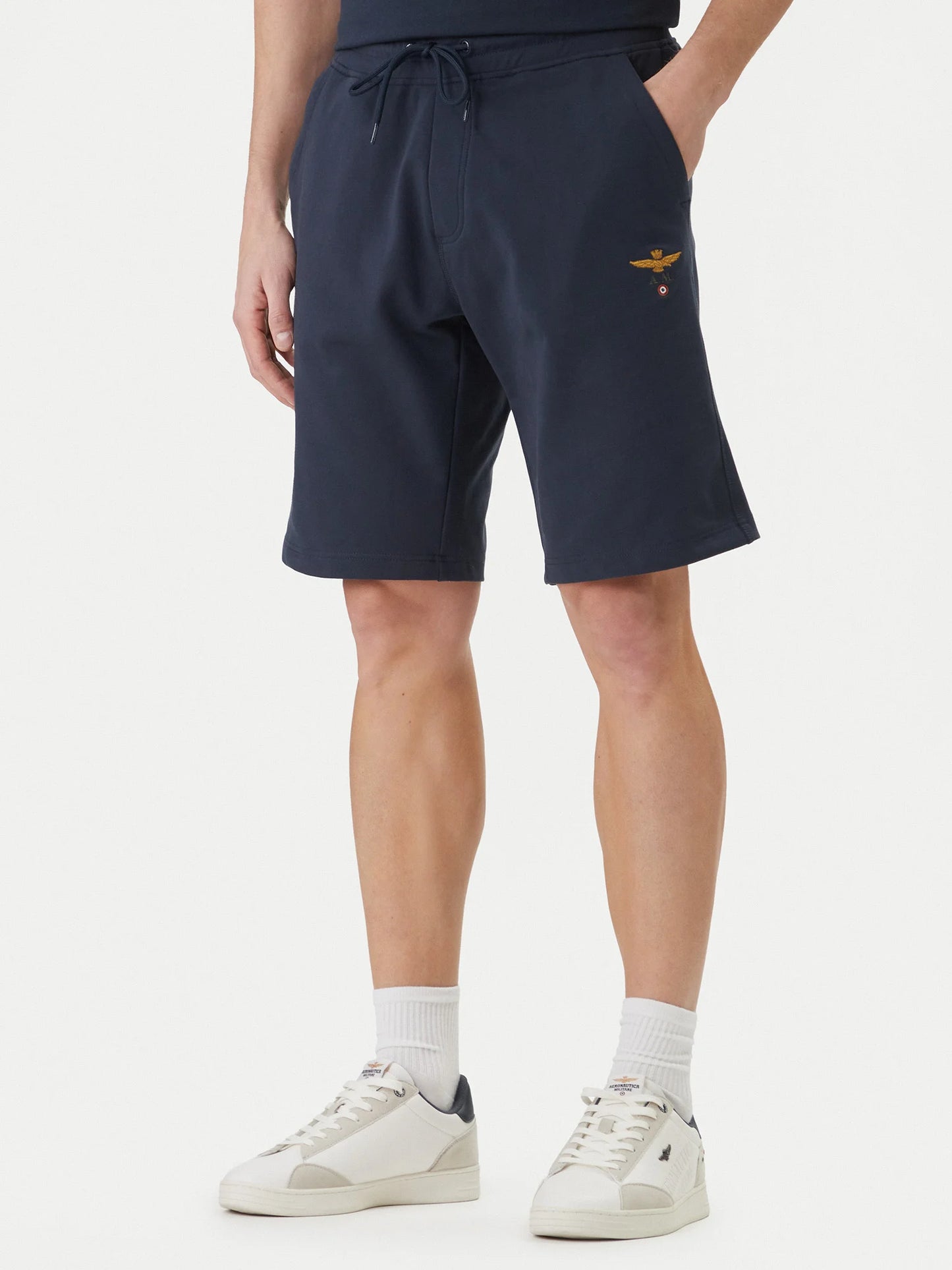 BERMUDA SHORTS UOMO AERONAUTICA MILITARE IN COTONE BLU