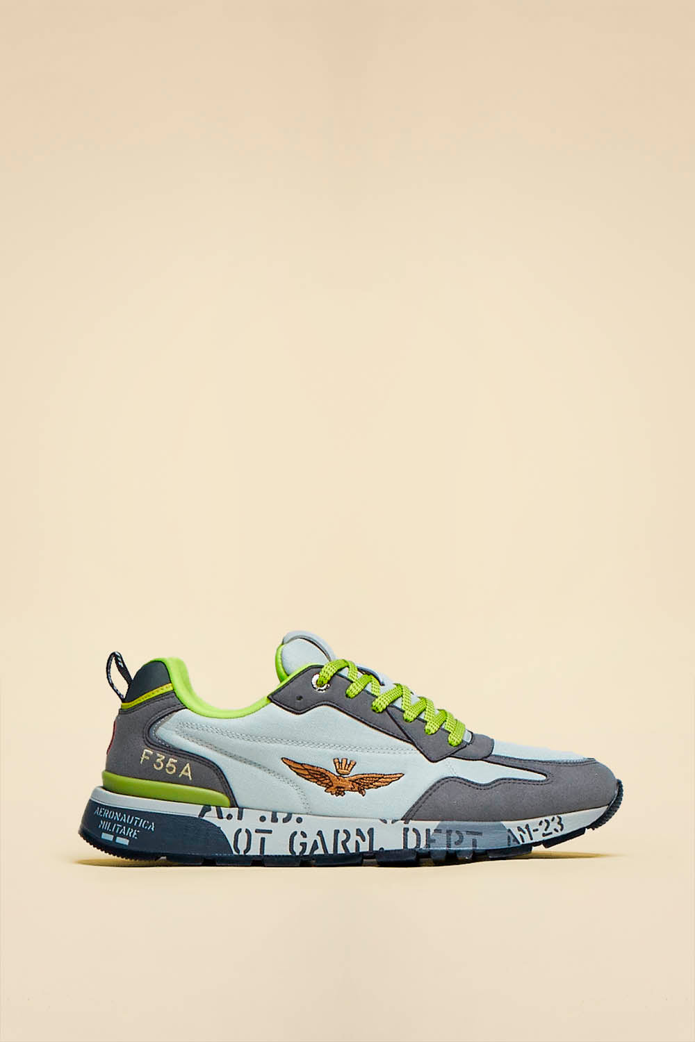 SCARPE UOMO AERONAUTICA MILITARE SNEAKERS IN MESH CON SUOLA STAMPATA GRIGIO