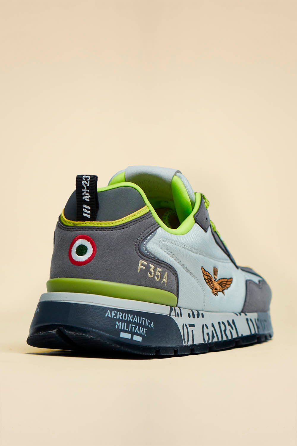 SCARPE UOMO AERONAUTICA MILITARE SNEAKERS IN MESH CON SUOLA STAMPATA GRIGIO