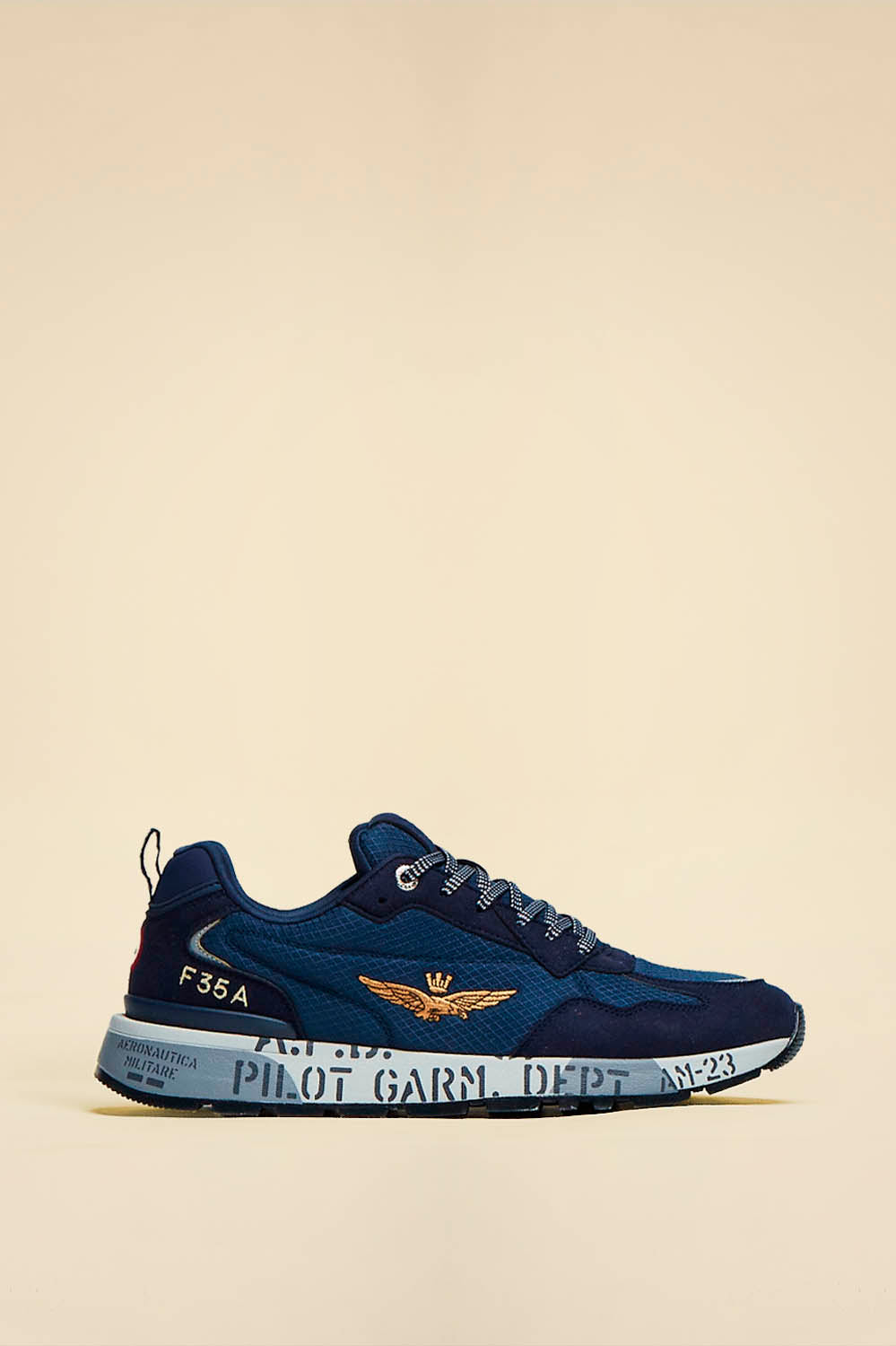 SCARPE UOMO AERONAUTICA MILITARE SNEAKERS IN MESH CON SUOLA STAMPATA BLU
