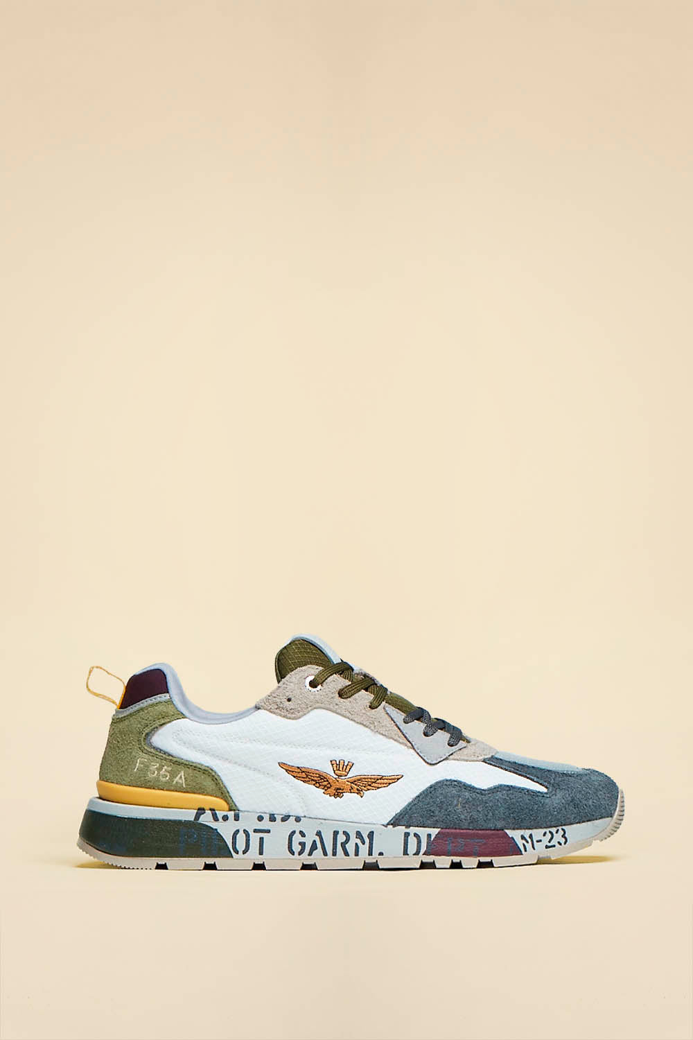 SCARPE UOMO AERONAUTICA MILITARE SNEAKERS CON INSERTI IN SUEDE FURRY
