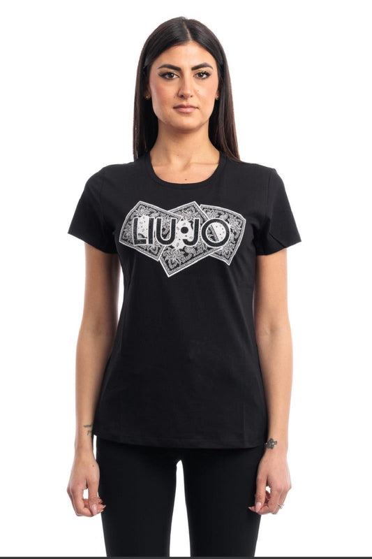 T-SHIRT DONNA LIU JO LOGO STRASS