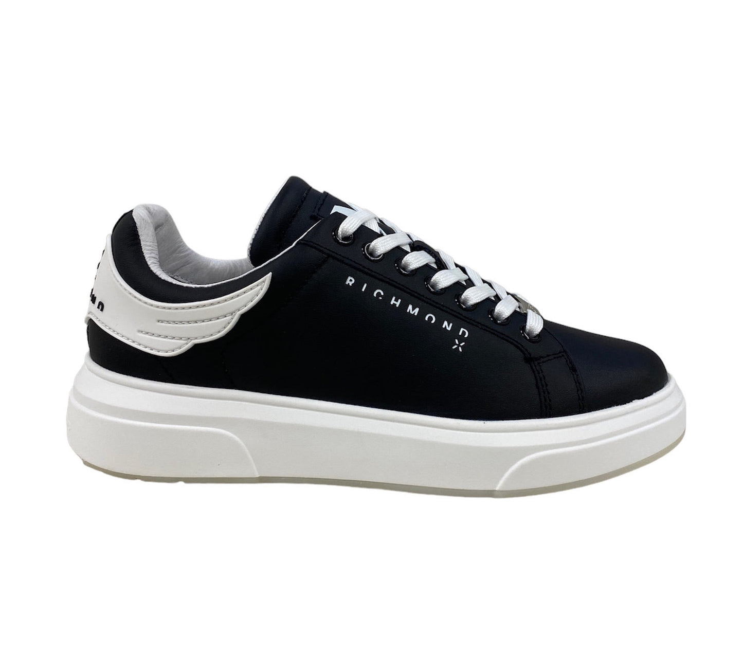 RICHMOND SCARPE SNEAKERS UOMO IN PELLE LOGO JOHN RICHMOND NERO