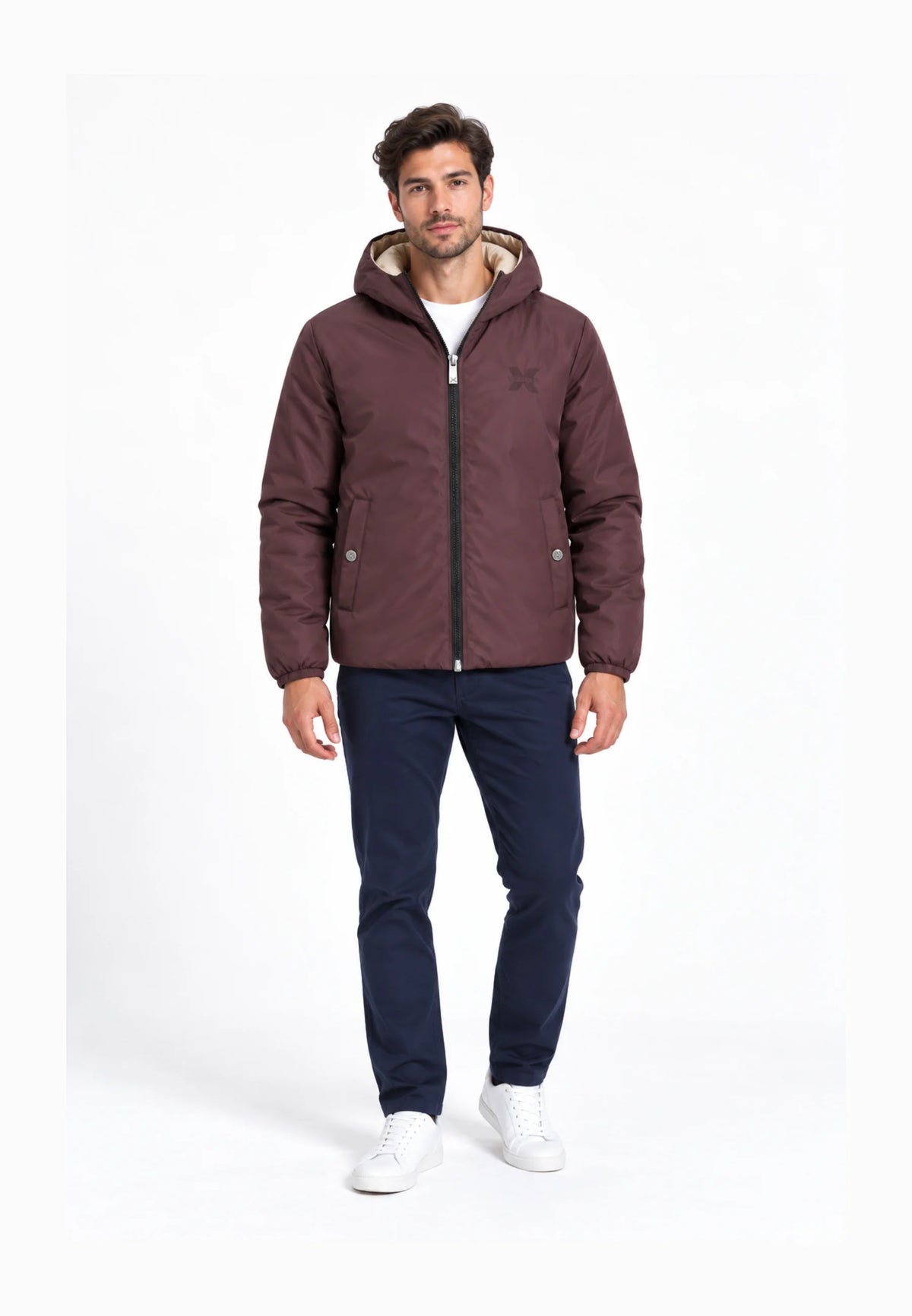 RICHMOND GIUBBOTTO UOMO JACKET UMA26176GB SDL REVERSIBILE VERDE BLU