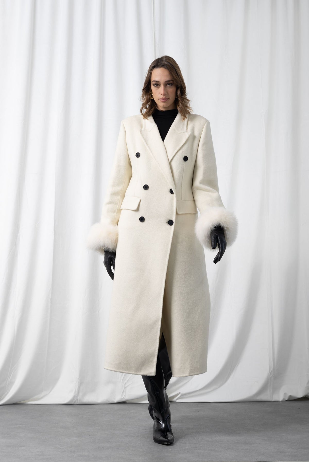 AN AIM FUR COAT CAPPOTTO Q0098