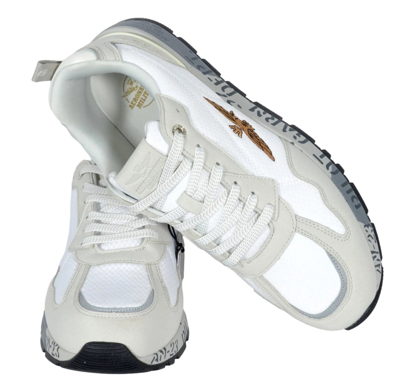 SCARPE UOMO AERONAUTICA MILITARE SNEAKERS IN MESH CON SUOLA STAMPATA BIANCO