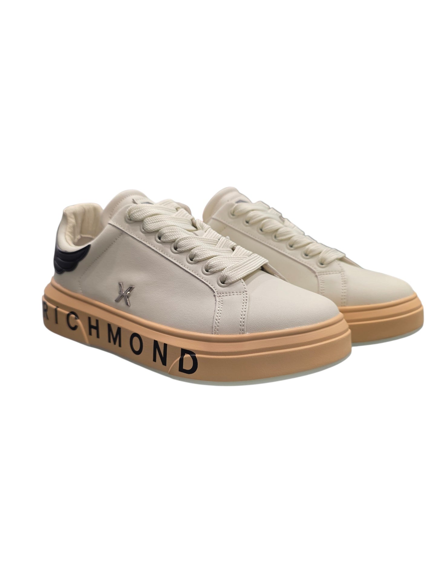 RICHMOND SCARPE SNEAKERS UOMO IN PELLE 32403 A BIANCO