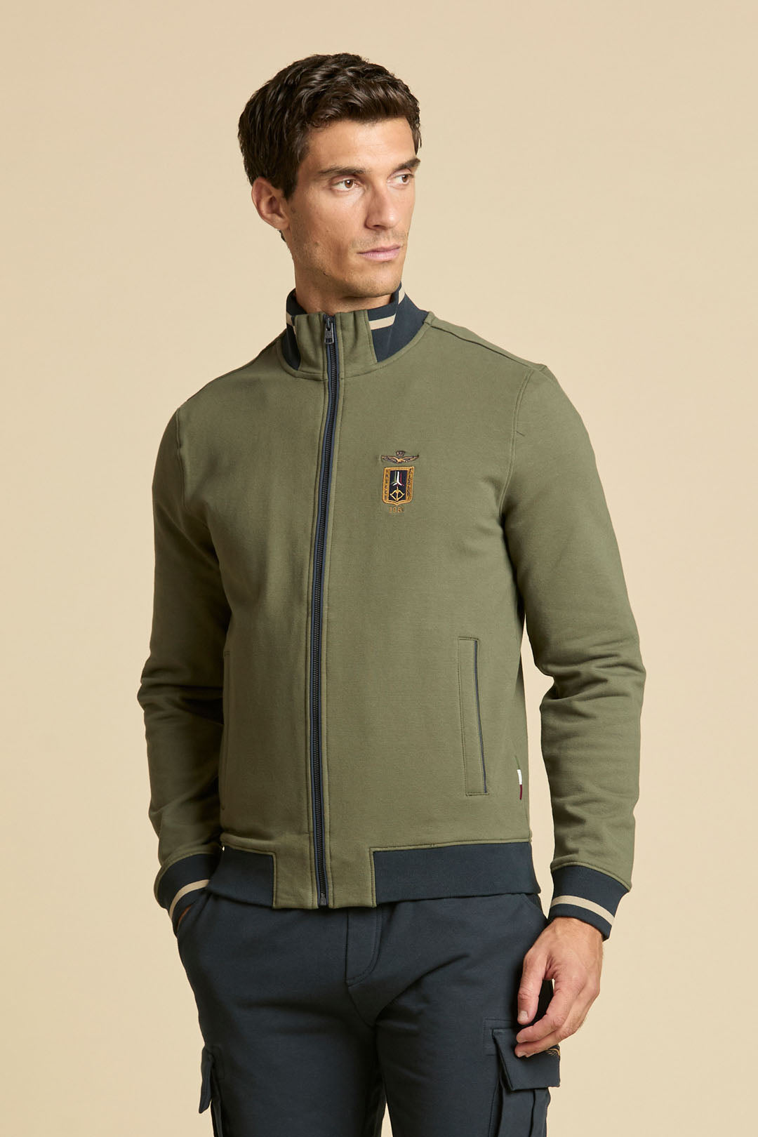 AERONAUTICA MILITARE Felpa full-zip garzata Frecce Tricolori 262FE2089UF00662