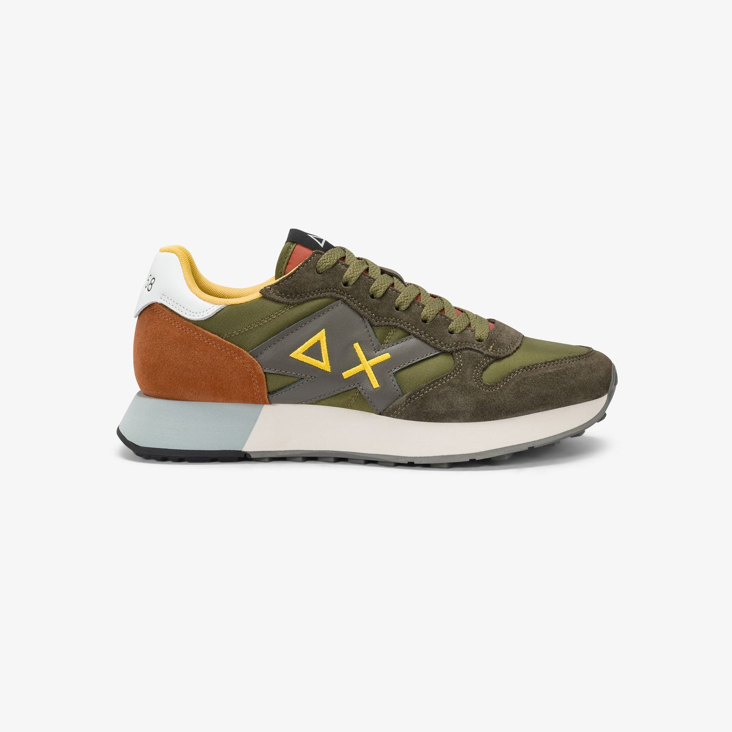 SUN 68 SCARPE Sneaker Jaki 2.0 Solid in nylon e suede verde militare